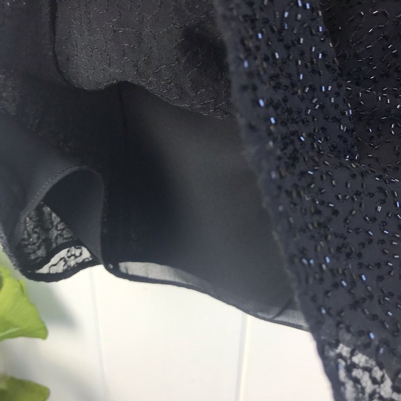 Ann Taylor Silk Drape Neck Sleeveless Embellished Top - Picture 6 of 12